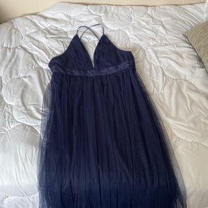 Dark blue gown!